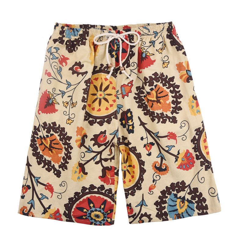 Pantalones Cortos de Playa Hombre Algodón-Lino | +30 Estampados | Talla Única 55-95 kg