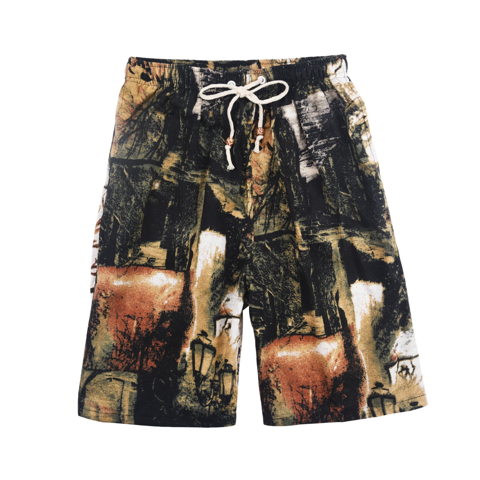 Pantalones Cortos de Playa Hombre Algodón-Lino | +30 Estampados | Talla Única 55-95 kg