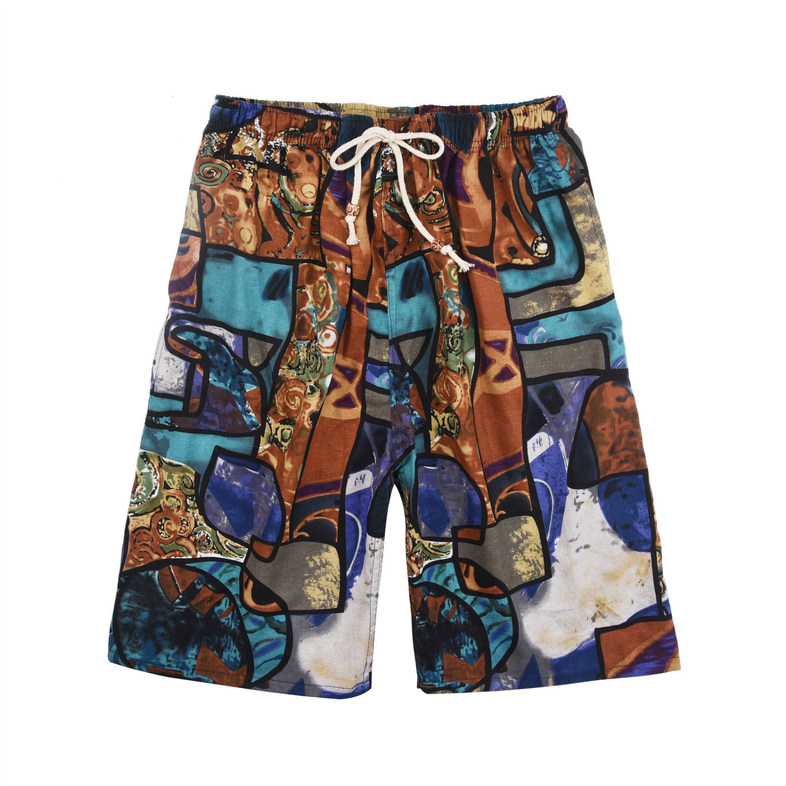 Shorts de Playa para Hombre – Algodón y Lino Estampado | Talla Única | 39 Diseños