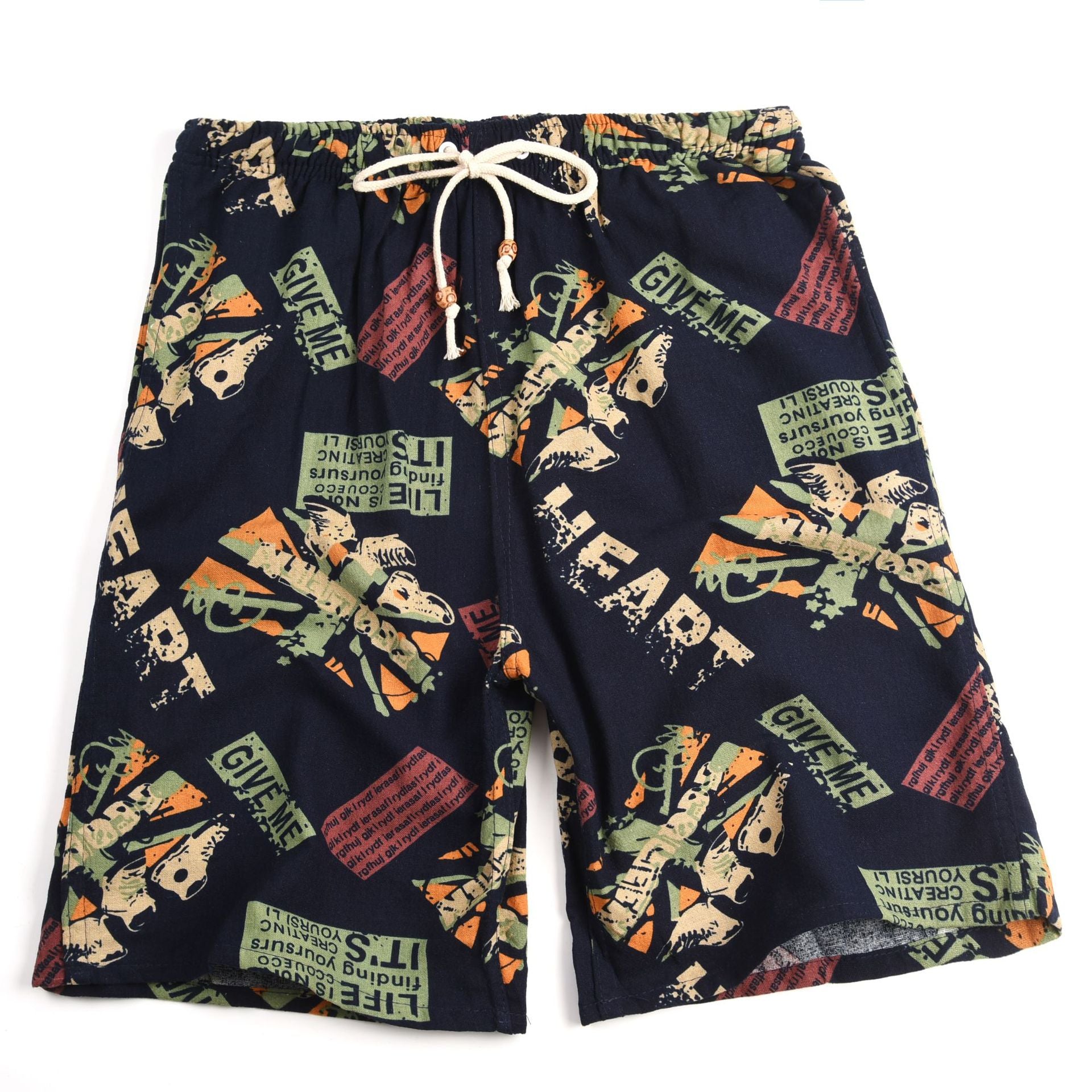 Shorts de Playa para Hombre – Algodón y Lino Estampado | Talla Única | 39 Diseños