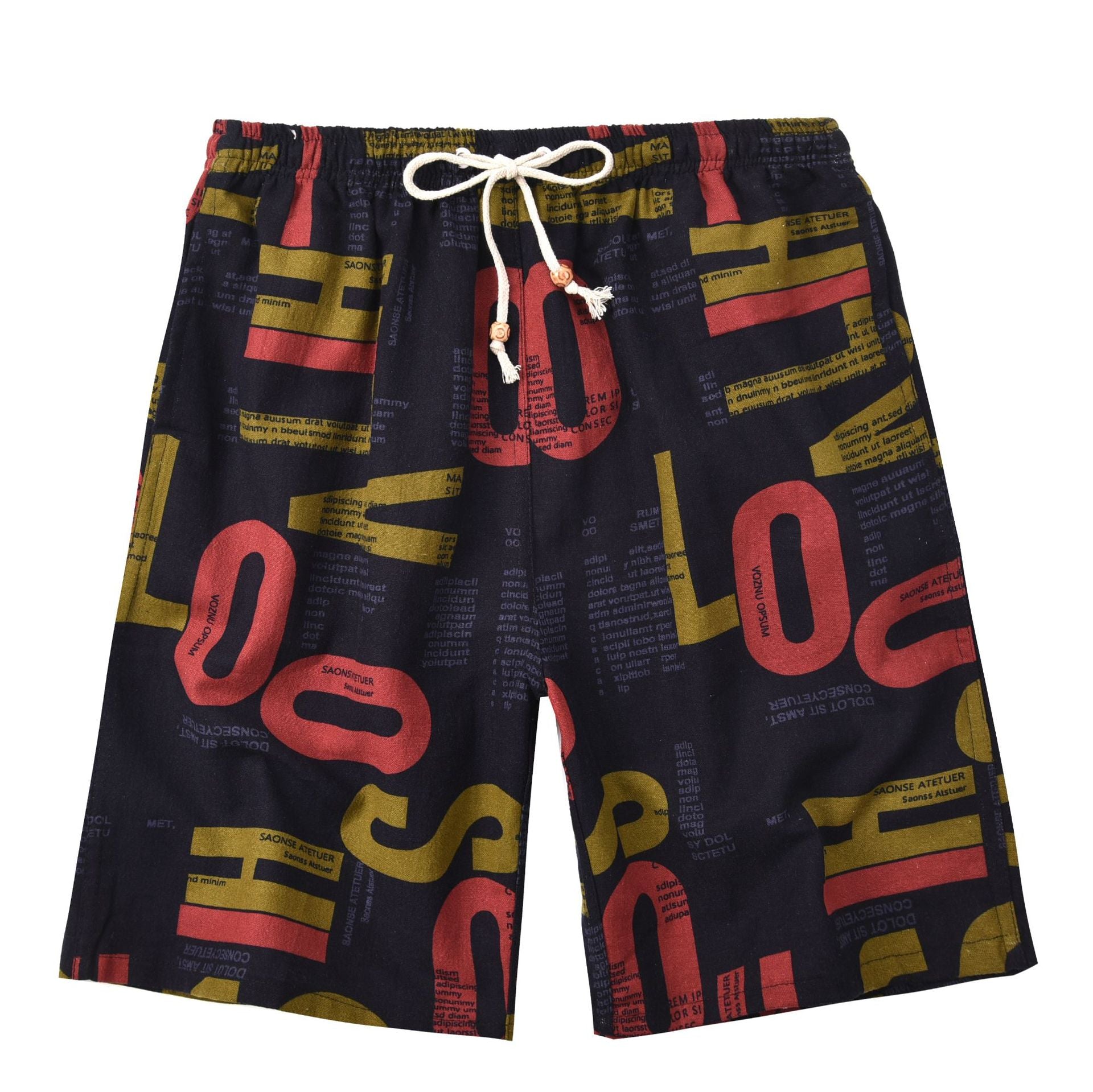 Shorts de Playa para Hombre – Algodón y Lino Estampado | Talla Única | 39 Diseños