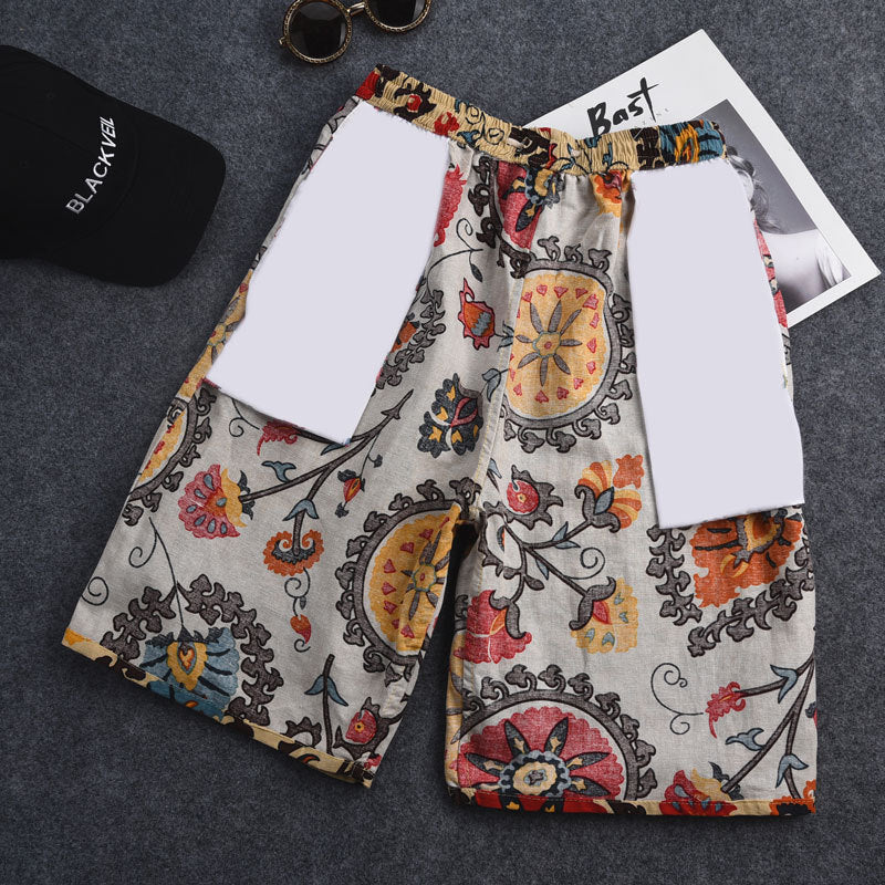 Shorts de Playa para Hombre – Algodón y Lino Estampado | Talla Única | 39 Diseños