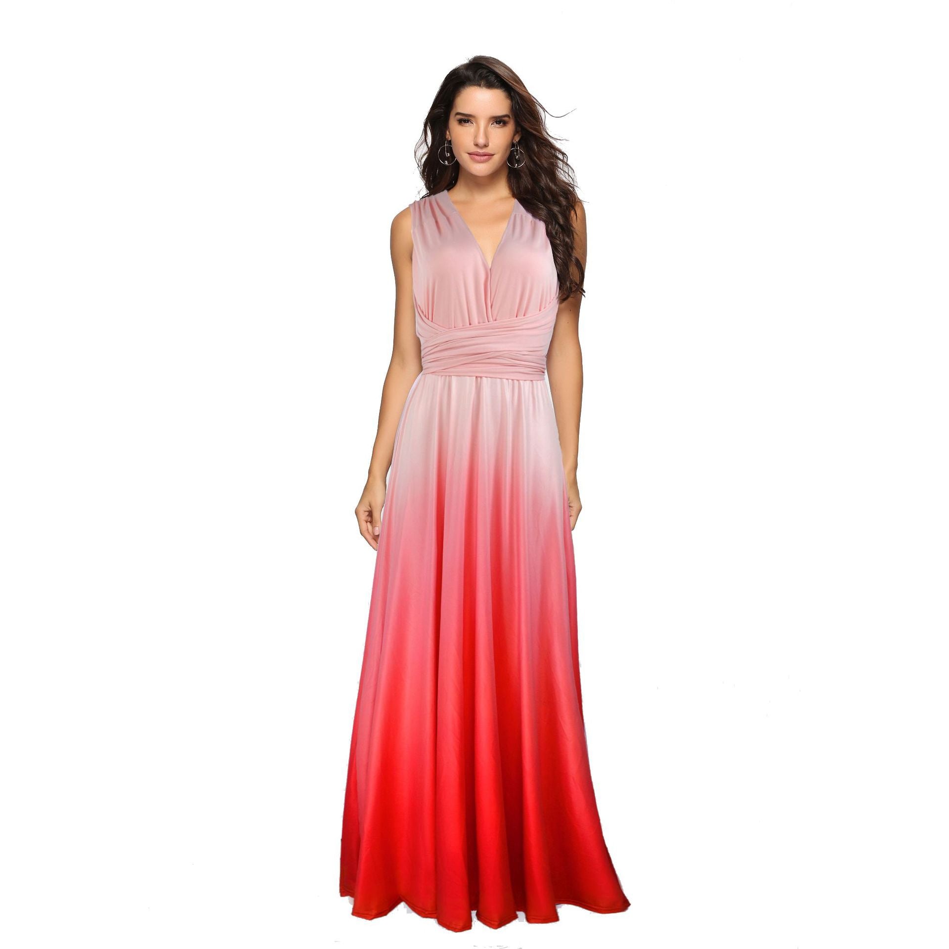 Vestido Largo Degradado con Tirantes Cruzados | Espalda Descubierta | 9 Colores | Tallas S-XL
