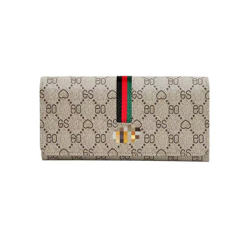 Cartera Larga Mujer | Plegable | Multifuncional | Tarjetero y Monedero | Estampado Geométrico | Marrón y Gris
