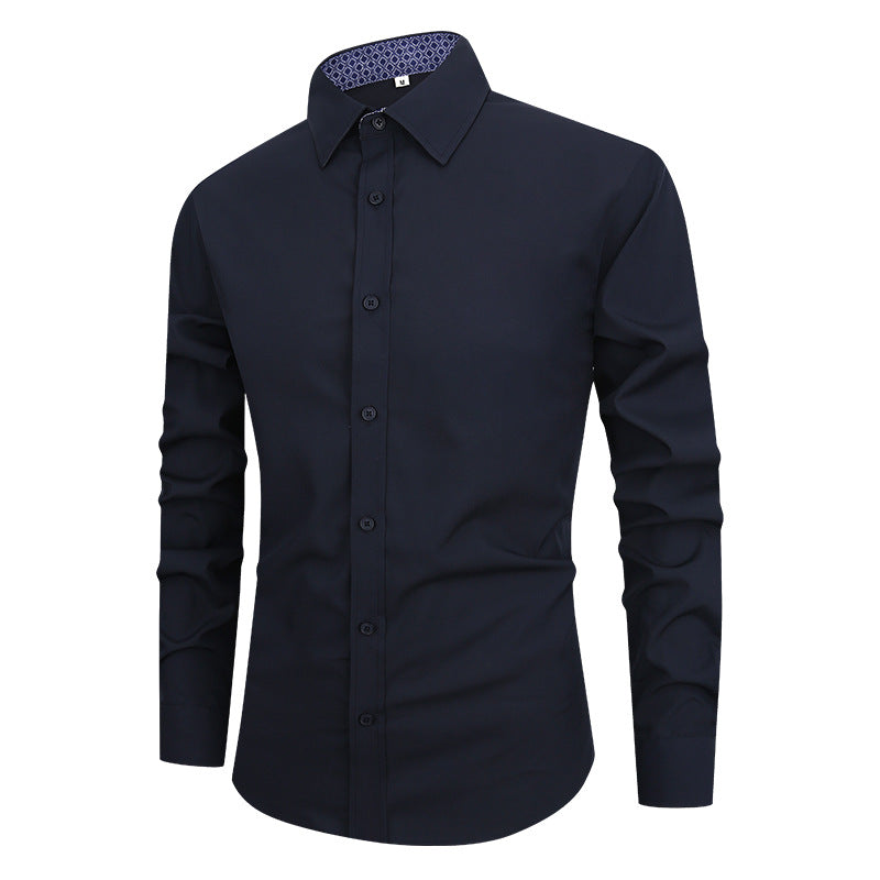 Camisa Hombre Manga Larga | Slim Fit | Color Liso | Antiarrugas | Business Casual | S-XXXXL