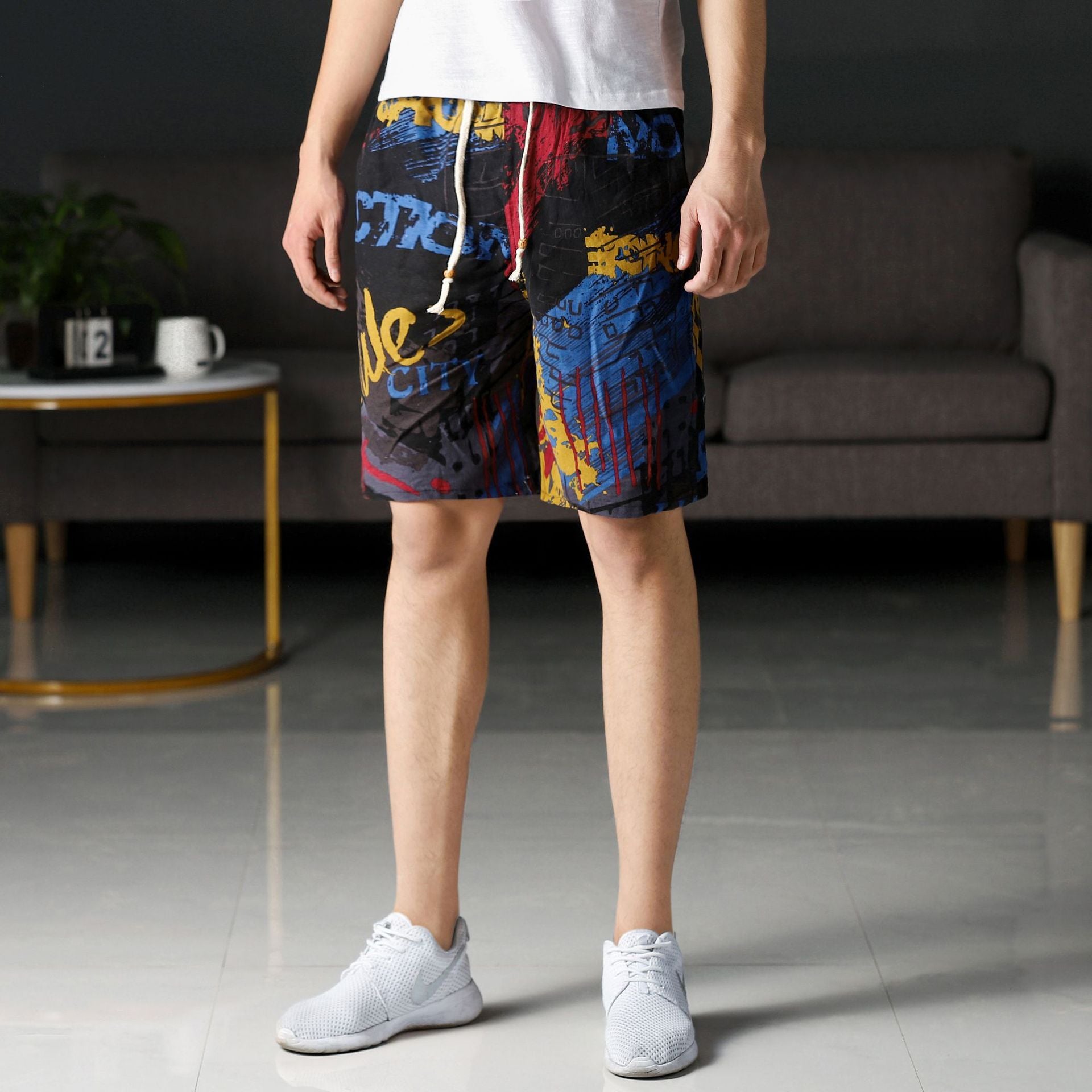 Shorts de Playa para Hombre – Algodón y Lino Estampado | Talla Única | 39 Diseños