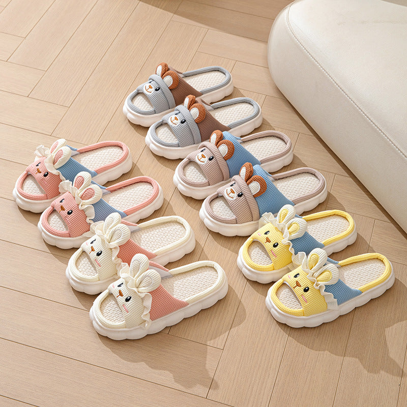 Zapatillas de Casa con Diseño de Conejo | Familia | Lino | 4 Estaciones