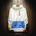 Men's Korean-Style Hooded Jacket | Color Block Casual Zip-Up