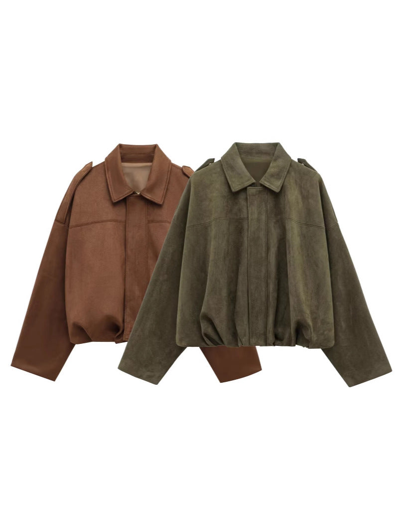 Cazadora Bomber Mujer Ante Sintético | Estilo Aviador Casual Primavera