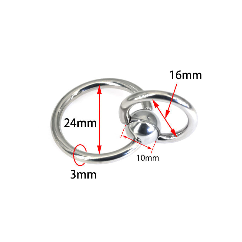 Anillo de Piercing de Titanio Puro | Doble Aro 24/28mm | Joyería Corporal Premium
