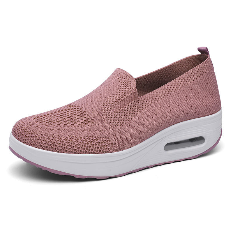 Zapatillas Deportivas Mujer Suela Gruesa | Malla Transpirable Sin Cordones