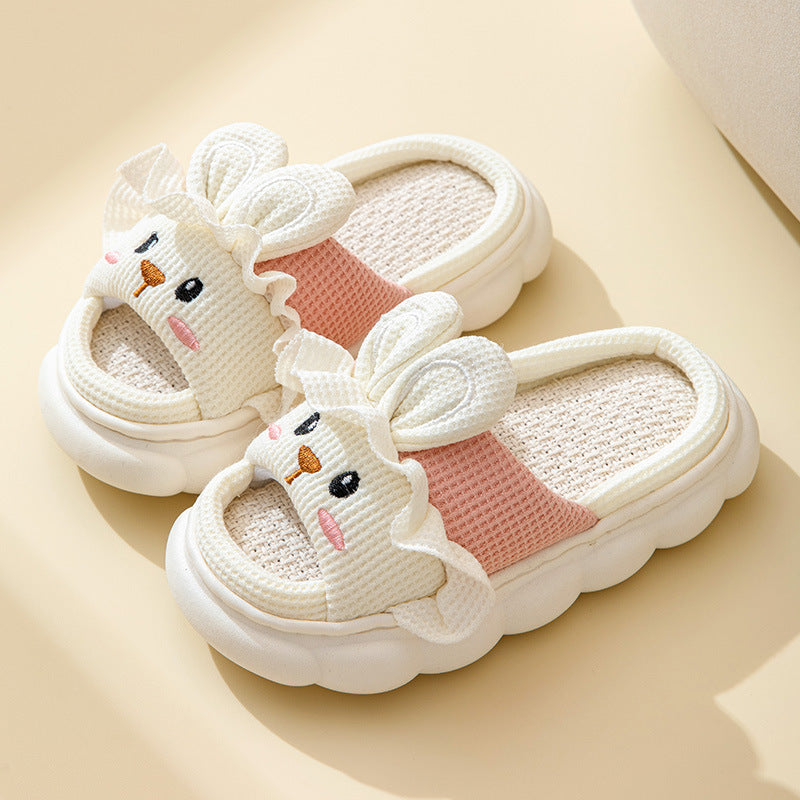 Zapatillas de Casa con Diseño de Conejo | Familia | Lino | 4 Estaciones