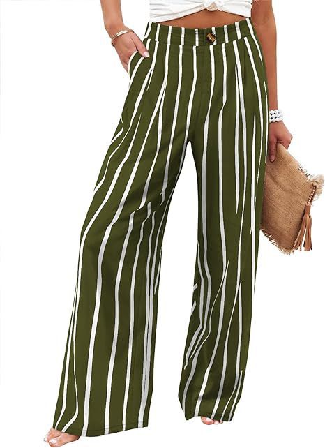 Pantalones Mujer Tiro Alto | Wide Leg | Cintura Elástica | Casual | Tallas S-2XL