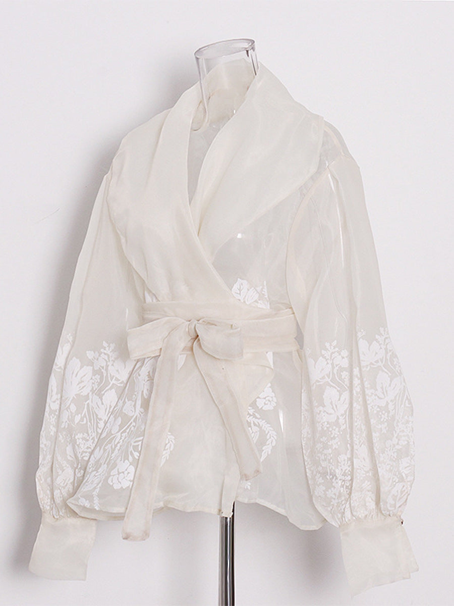 Blusa Elegante Estampada Estilo Francés — Manga Farol Verano 2026
