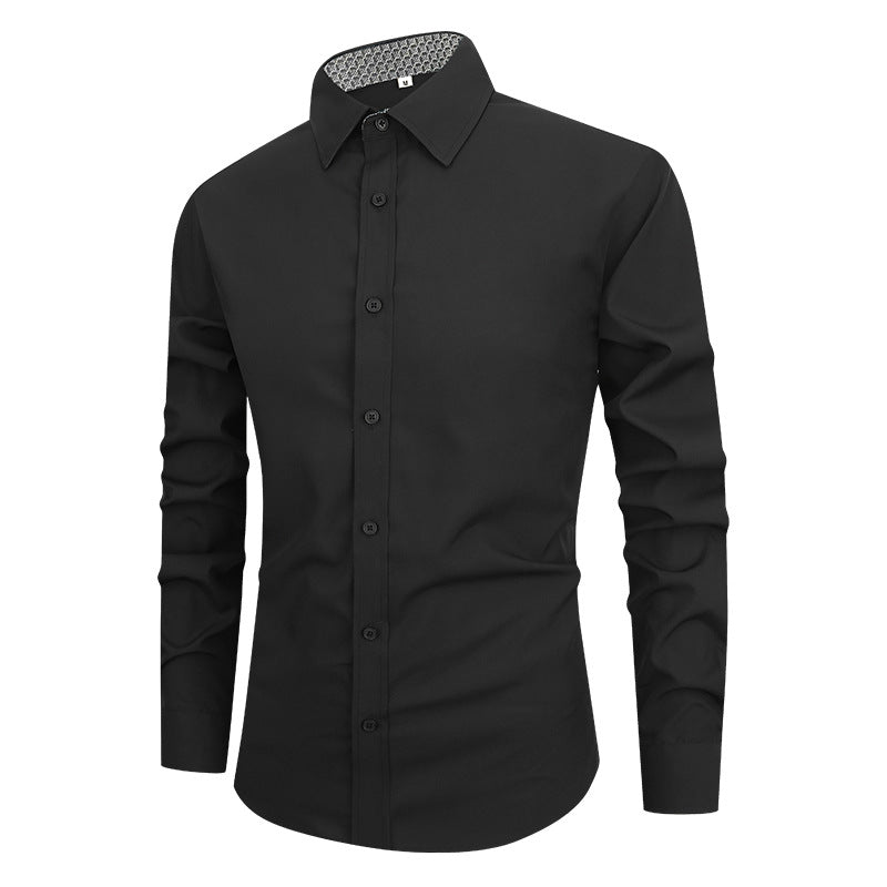 Camisa Hombre Manga Larga | Slim Fit | Color Liso | Antiarrugas | Business Casual | S-XXXXL
