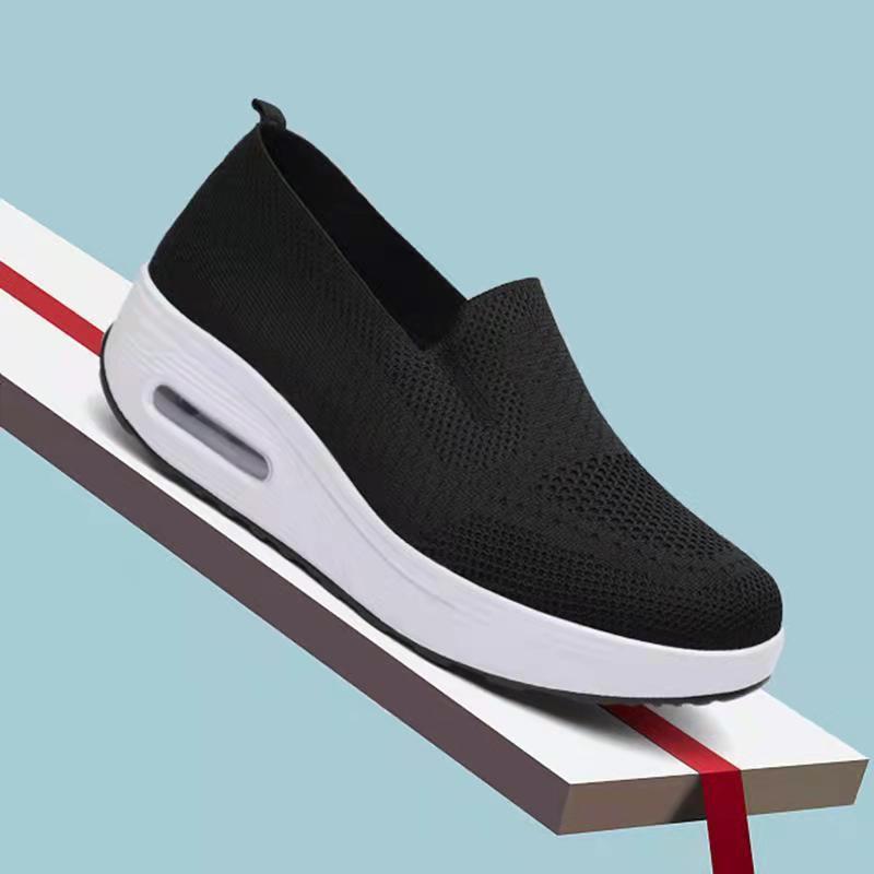 Zapatillas Deportivas Mujer Suela Gruesa | Malla Transpirable Sin Cordones