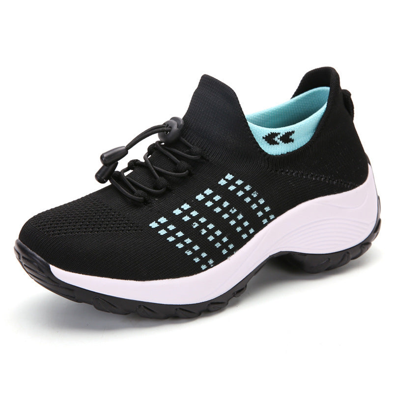 Zapatillas Tipo Calcetín Malla Flyknit | Plataforma Cuña Transpirable Mujer