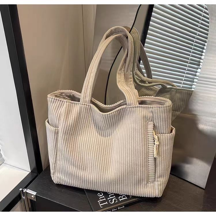 Bolso Tote Mujer de Pana | Gran Capacidad | Cierre Cremallera | Casual | Otoño Invierno