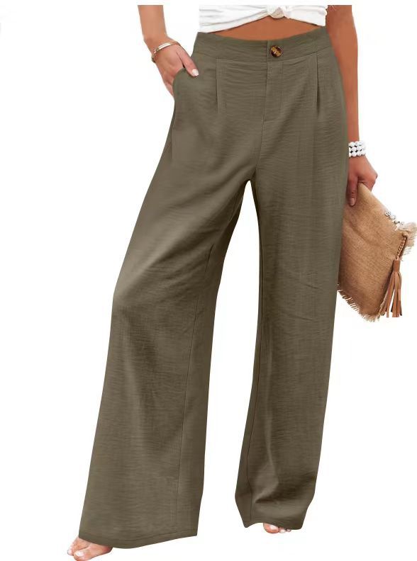 Pantalones Mujer Tiro Alto | Wide Leg | Cintura Elástica | Casual | Tallas S-2XL