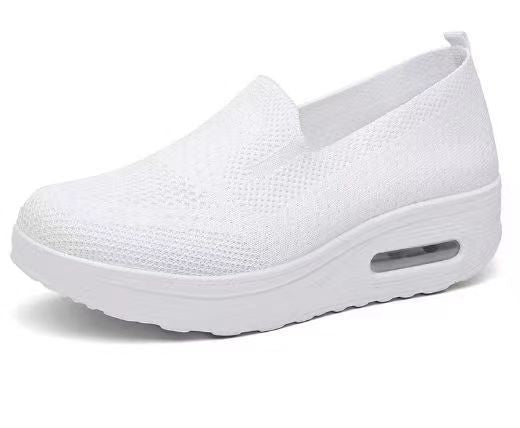 Zapatillas Deportivas Mujer Suela Gruesa | Malla Transpirable Sin Cordones
