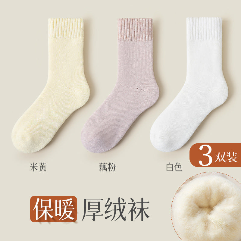 Calcetines de Terciopelo Engrosado Unisex – Media Caña, Abrigados y Sin Costura, Otoño e Invierno