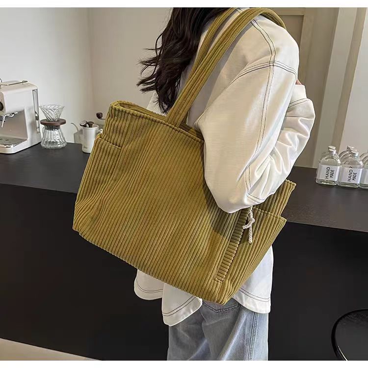 Bolso Tote Mujer de Pana | Gran Capacidad | Cierre Cremallera | Casual | Otoño Invierno