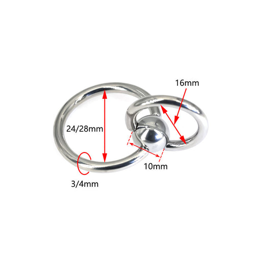 Anillo de Piercing de Titanio Puro | Doble Aro 24/28mm | Joyería Corporal Premium