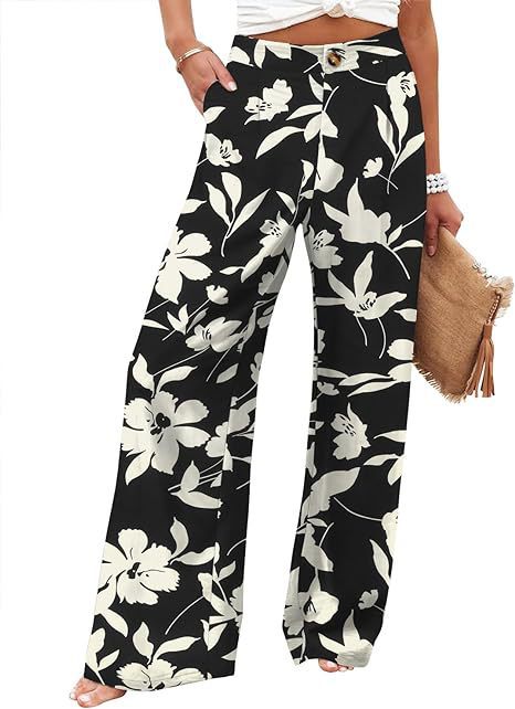 Pantalones Mujer Tiro Alto | Wide Leg | Cintura Elástica | Casual | Tallas S-2XL