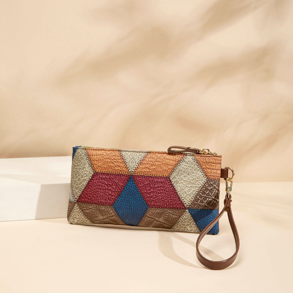 Bolso Cuadrado Retro Bicolor para Mujer — Cartera Pequeña con Cremallera | Moda 2026