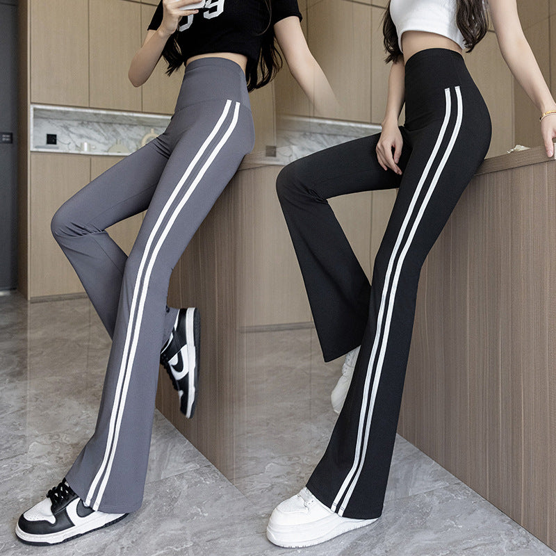 Pantalón Campana Mujer Talla Grande | Cintura Alta | Tejido Shark Skin | Franja Lateral | M-4XL