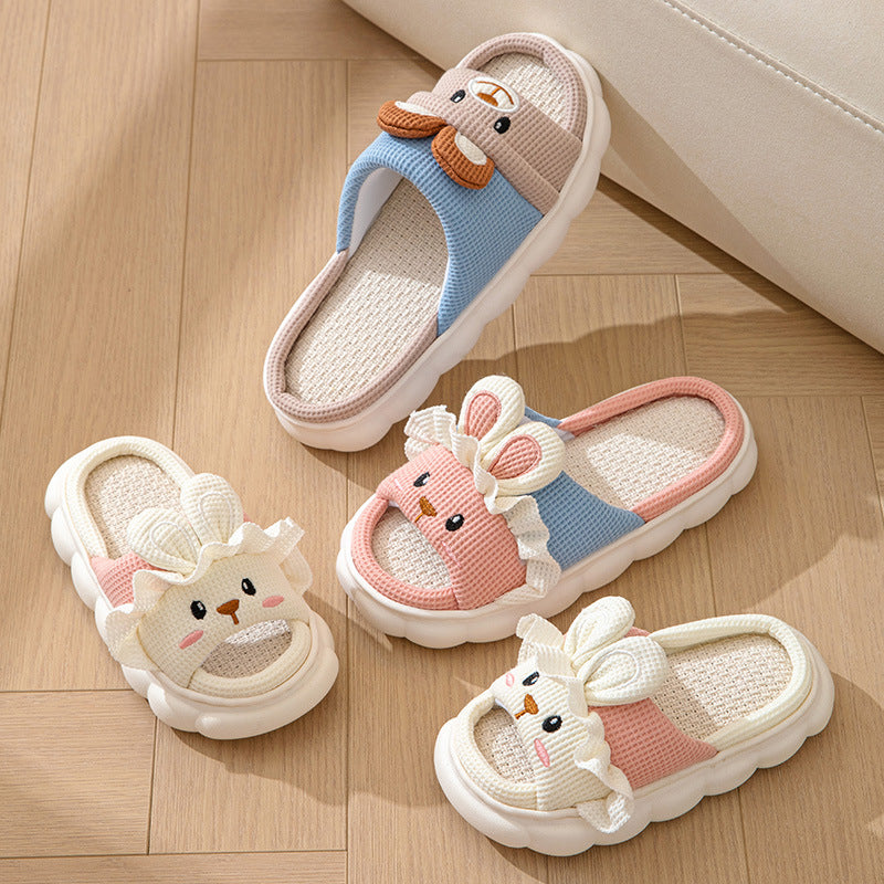 Zapatillas de Casa con Diseño de Conejo | Familia | Lino | 4 Estaciones