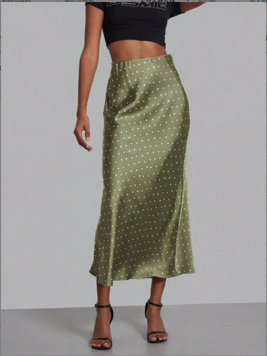 Falda Midi de Satén Elegante | Corte Sirena Estilizador | 40 Colores | Tallas XS-L