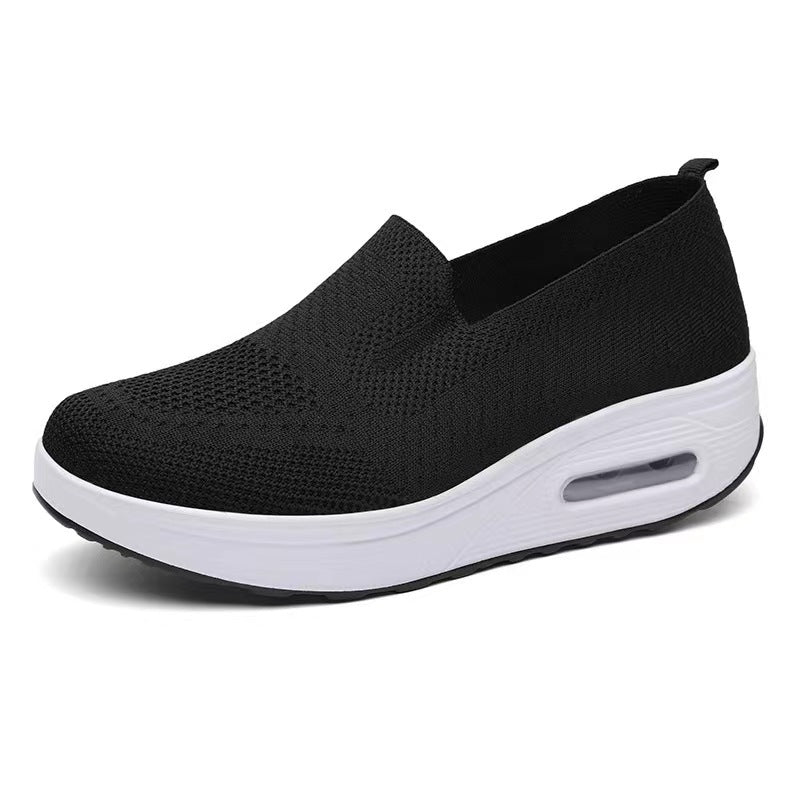 Zapatillas Deportivas Mujer Suela Gruesa | Malla Transpirable Sin Cordones