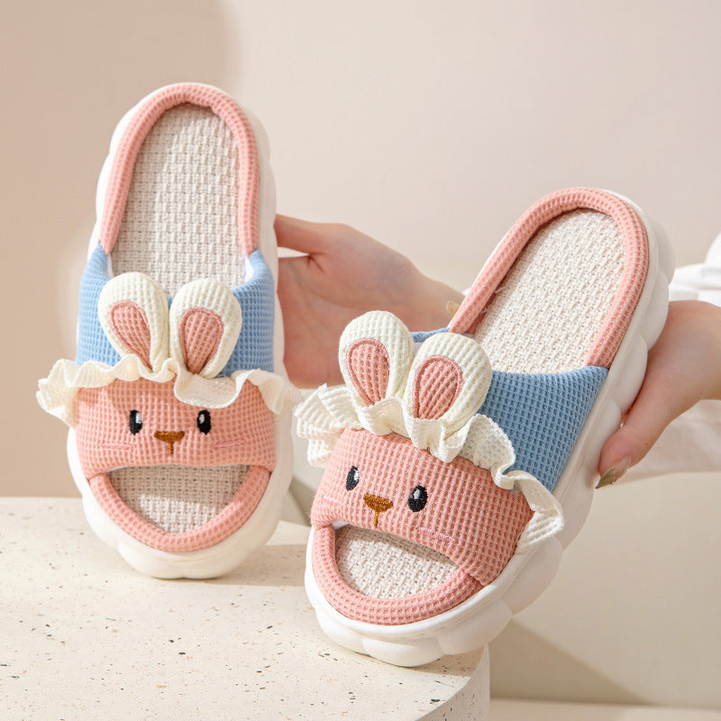 Zapatillas de Casa con Diseño de Conejo | Familia | Lino | 4 Estaciones