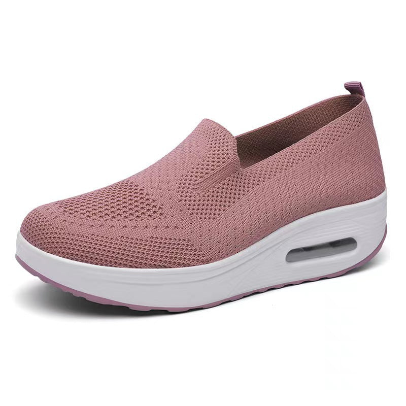 Zapatillas Deportivas Mujer Suela Gruesa | Malla Transpirable Sin Cordones