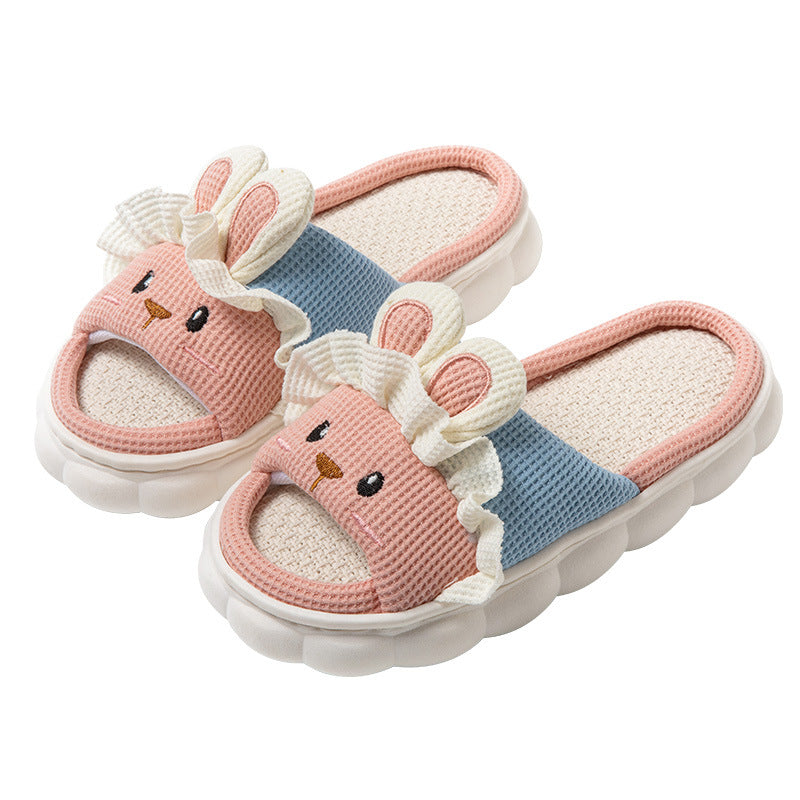 Zapatillas de Casa con Diseño de Conejo | Familia | Lino | 4 Estaciones