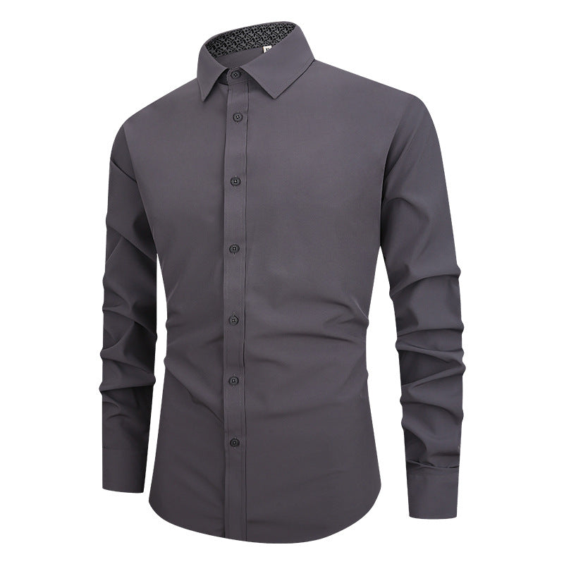 Camisa Hombre Manga Larga | Slim Fit | Color Liso | Antiarrugas | Business Casual | S-XXXXL