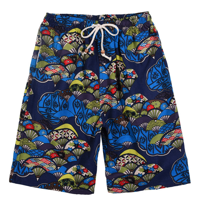 Shorts de Playa para Hombre – Algodón y Lino Estampado | Talla Única | 39 Diseños