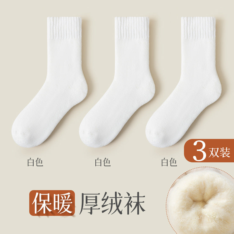 Calcetines de Terciopelo Engrosado Unisex – Media Caña, Abrigados y Sin Costura, Otoño e Invierno