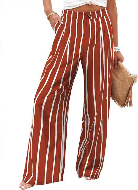 Pantalones Mujer Tiro Alto | Wide Leg | Cintura Elástica | Casual | Tallas S-2XL