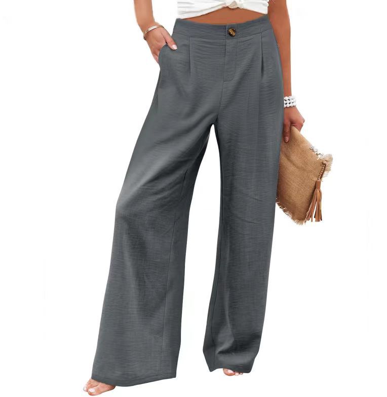 Pantalones Mujer Tiro Alto | Wide Leg | Cintura Elástica | Casual | Tallas S-2XL