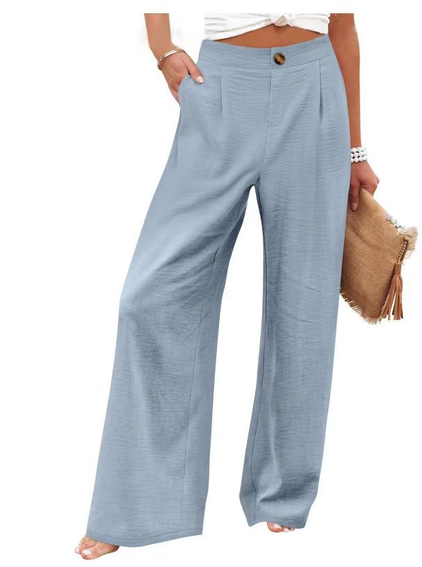 Pantalones Mujer Tiro Alto | Wide Leg | Cintura Elástica | Casual | Tallas S-2XL