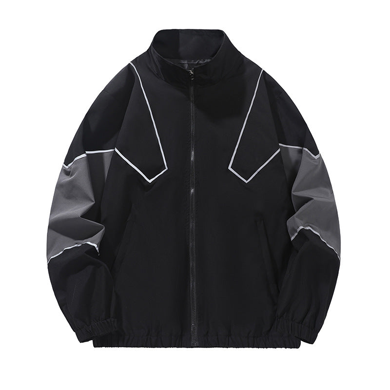 Chaqueta Hombre Cuello Alto Reflectante | Estilo Urbano | 7 Colores | Tallas M-XXXXL