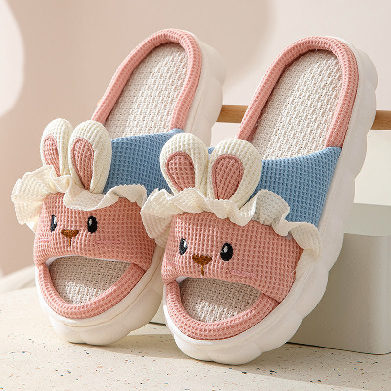Zapatillas de Casa con Diseño de Conejo | Familia | Lino | 4 Estaciones