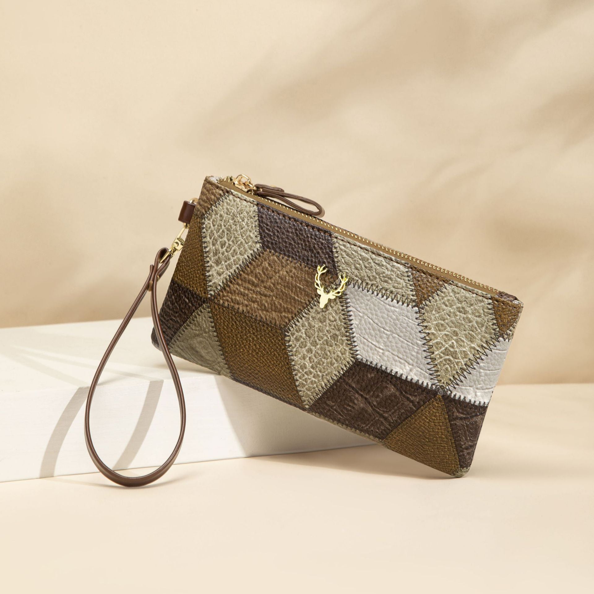 Bolso Cuadrado Retro Bicolor para Mujer — Cartera Pequeña con Cremallera | Moda 2026