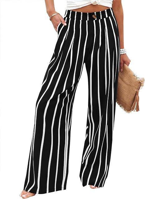 Pantalones Mujer Tiro Alto | Wide Leg | Cintura Elástica | Casual | Tallas S-2XL