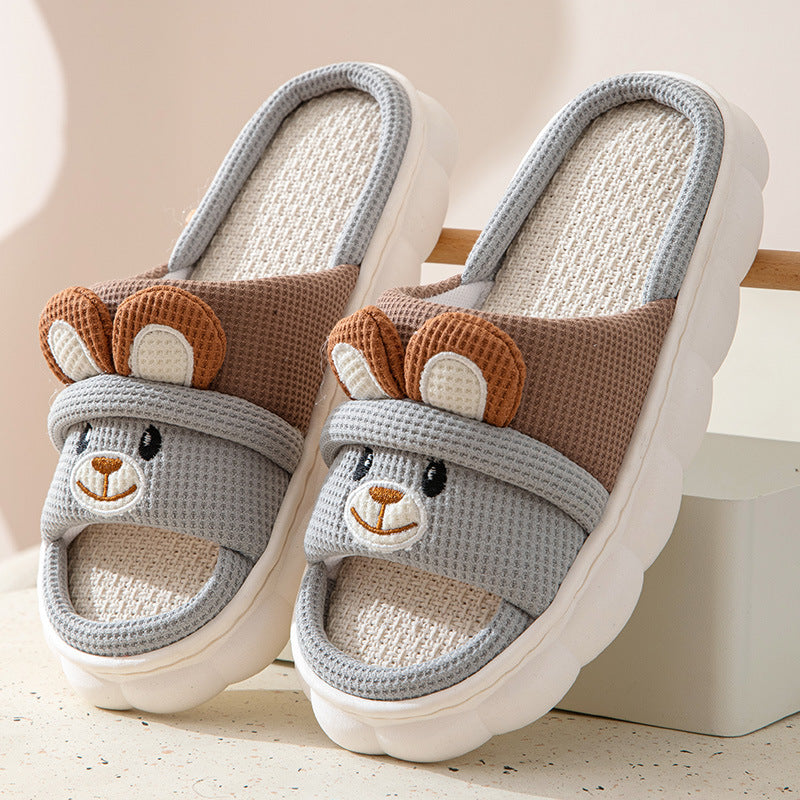 Zapatillas de Casa con Diseño de Conejo | Familia | Lino | 4 Estaciones