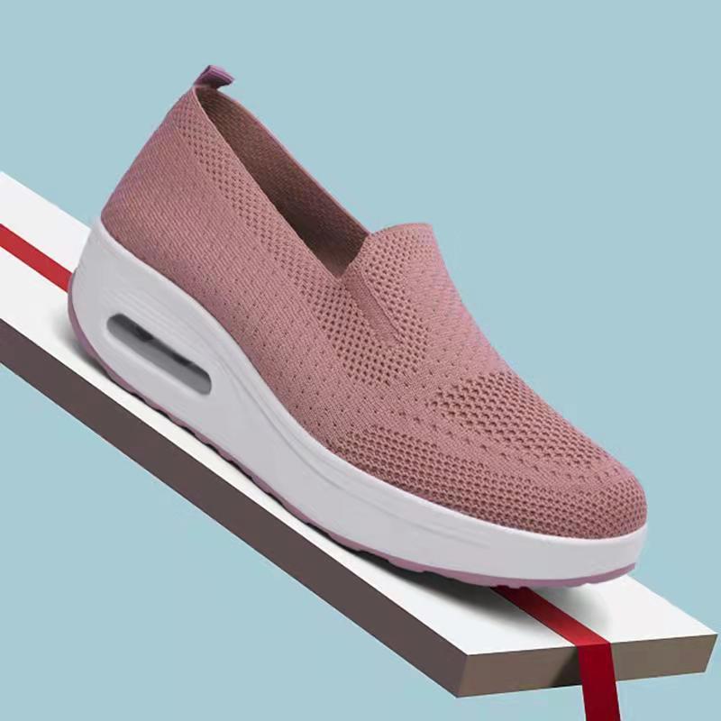 Zapatillas Deportivas Mujer Suela Gruesa | Malla Transpirable Sin Cordones