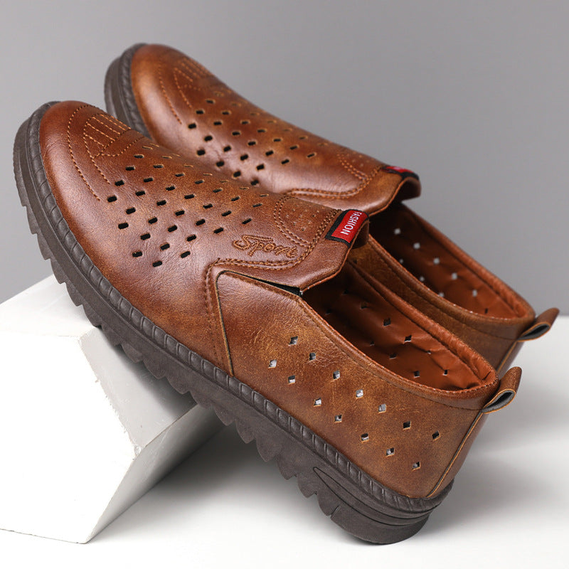 Zapatos Planos Hombre | Mocasín Casual | Malla y Cuero | Transpirables | Tallas 39-44