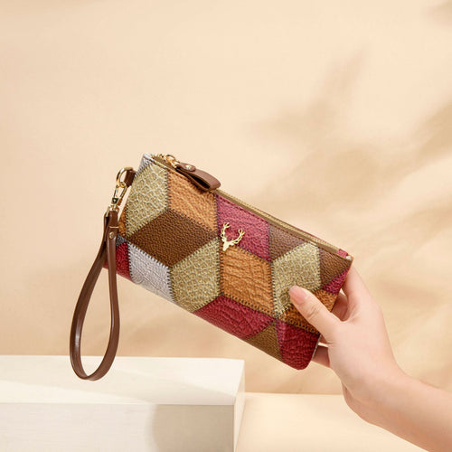 Bolso Cuadrado Retro Bicolor para Mujer — Cartera Pequeña con Cremallera | Moda 2026